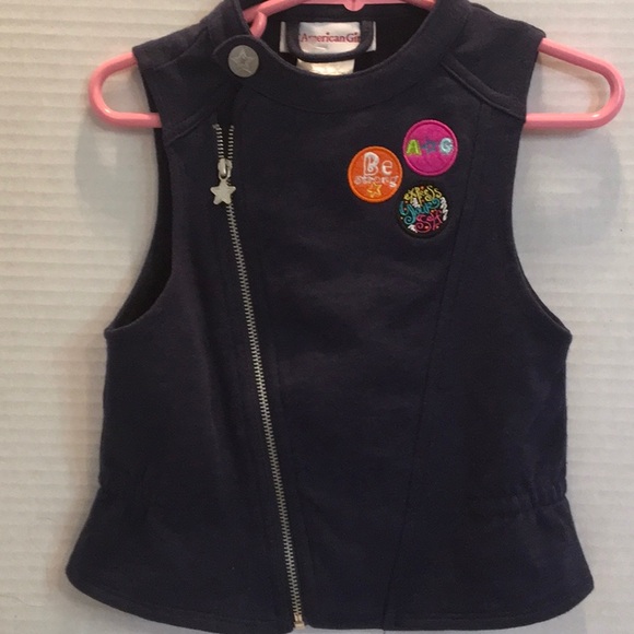 AMERICAN GIRL Zipper NAVY BLUE VEST PATCHES 6GIRL.SOLD - Picture 6 of 8
